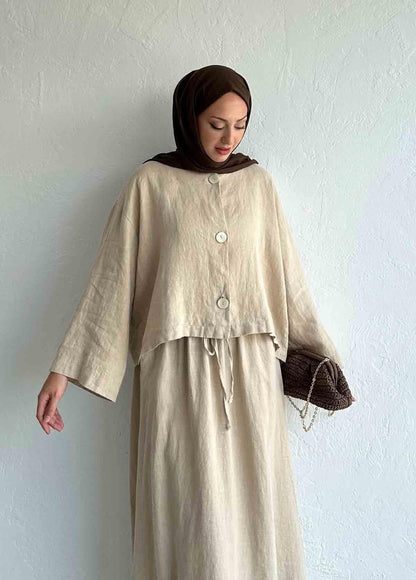 Mona Linen Jacket Beige