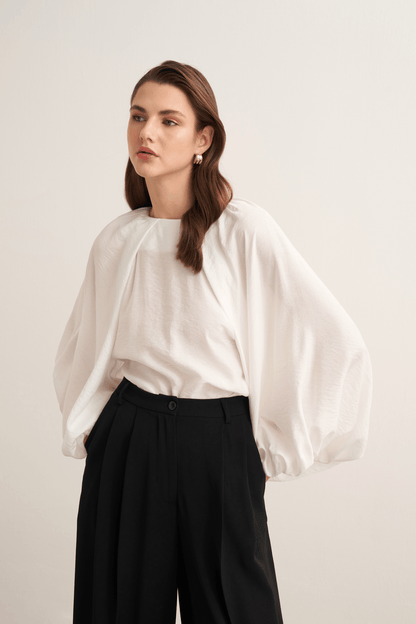 Dolares Balloon Sleeve Blouse Olive