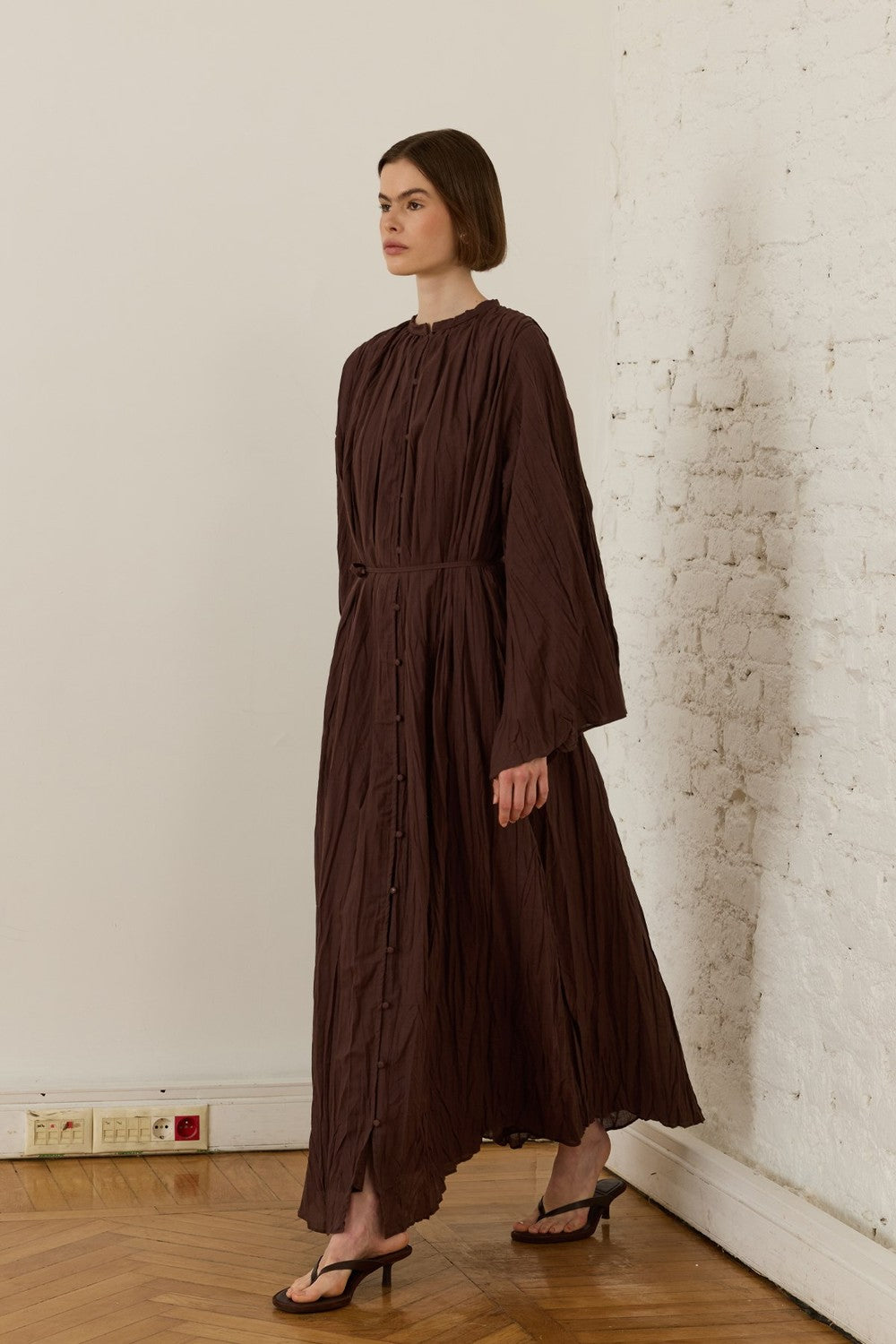 Noemi Crush Voile Dress, Plum