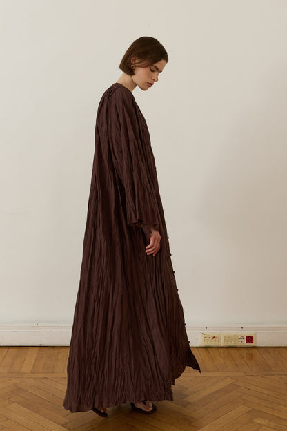 Noemi Crush Voile Dress, Plum