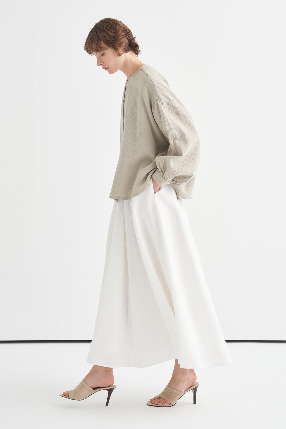 Isola Draped Muslin Shirt Dark Brown