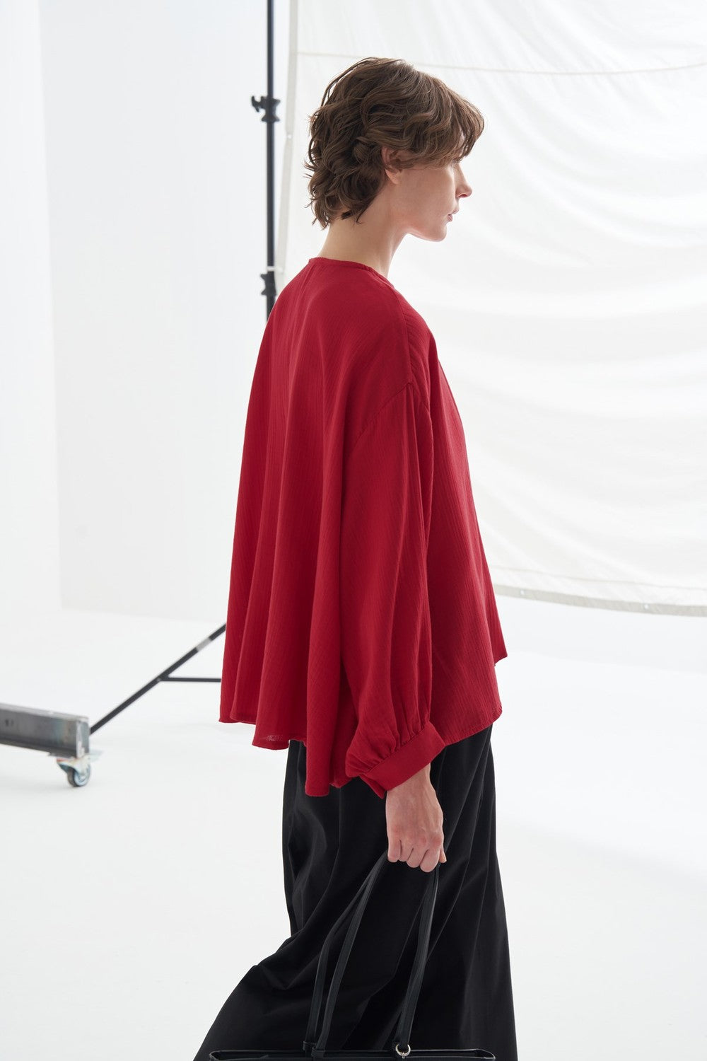 Isola Draped Muslin Shirt Dark Brown