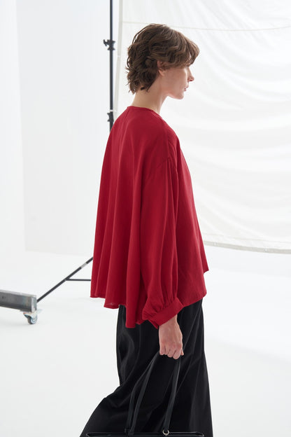 Isola Draped Muslin Shirt Dark Brown