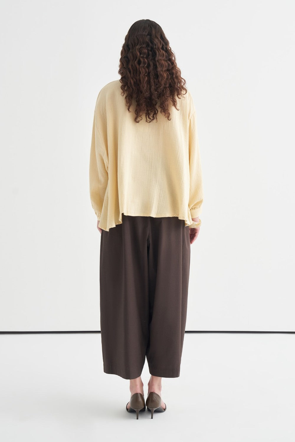 Isola Draped Muslin Shirt Dark Brown