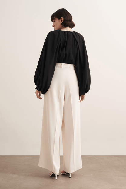 Taleen Wide Leg Palazzo Pants Dark Brown