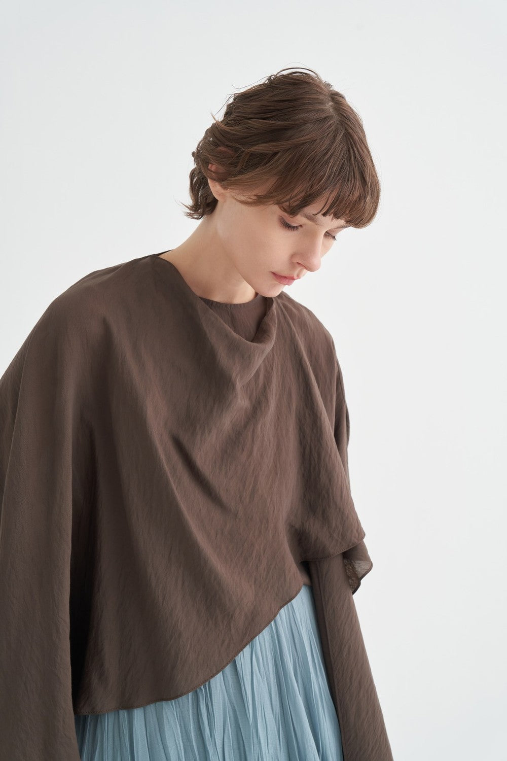 Luce Blouse with Shawl Detail, Soft Pink