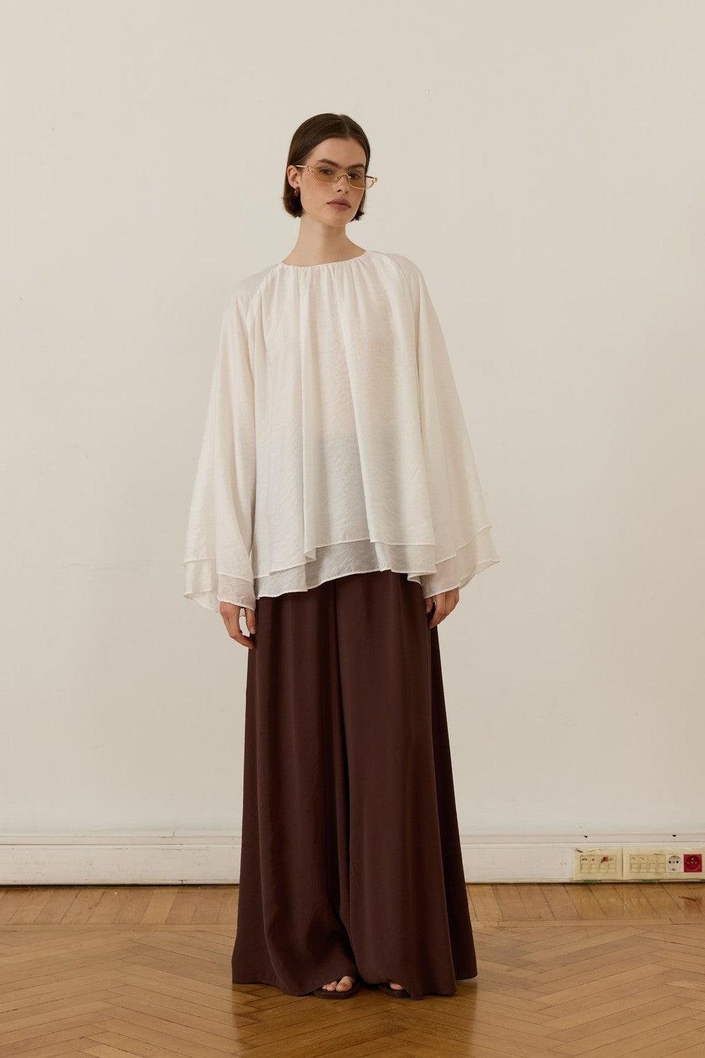 Medisa Draped Blouse White