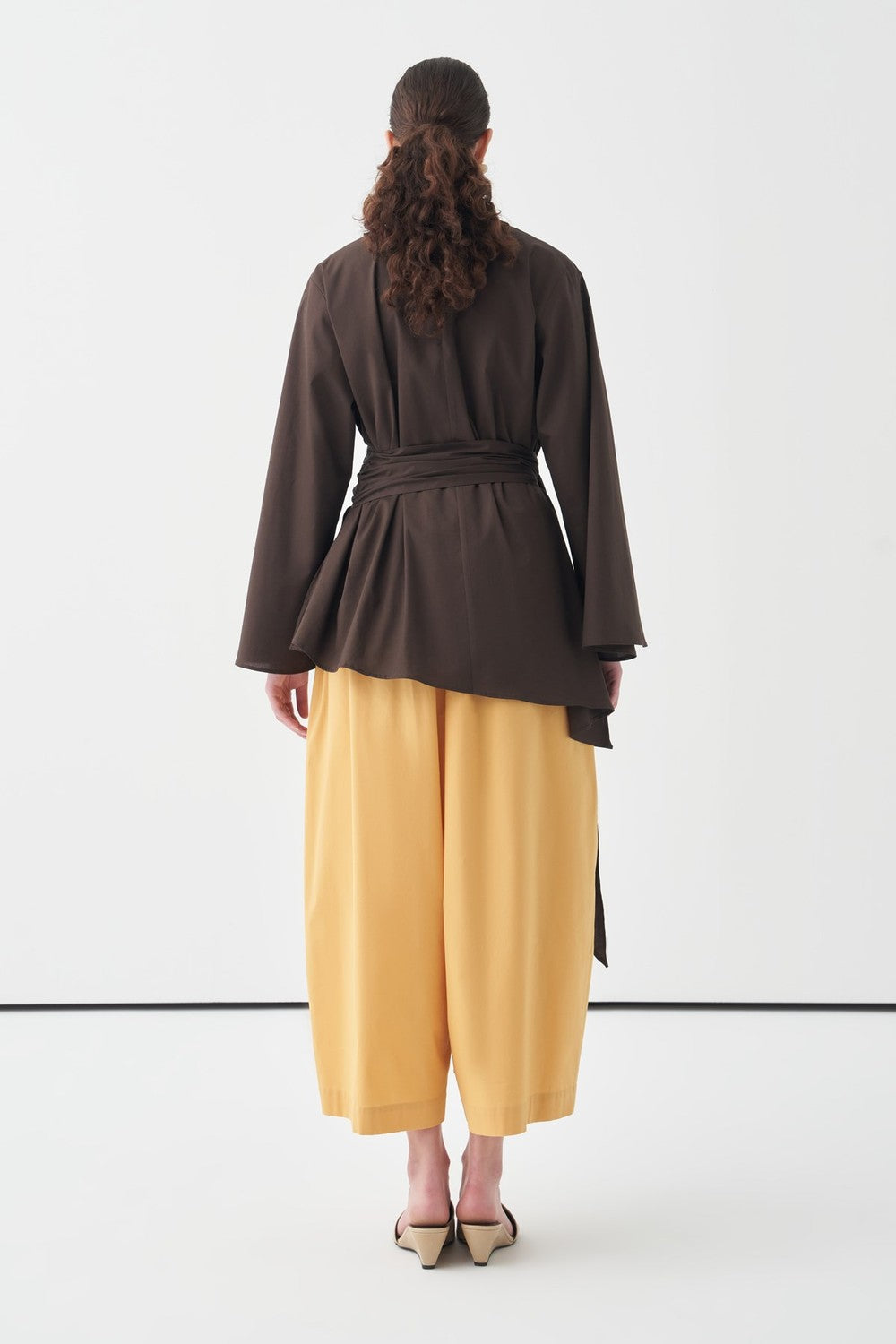 Fabia Belt Detail Poplin Blouse White