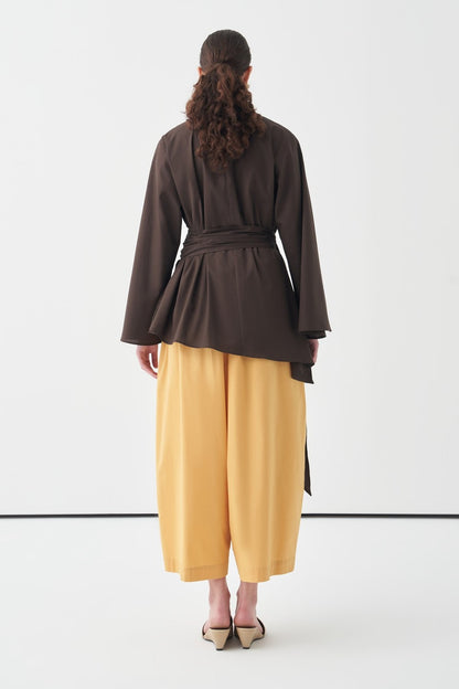 Fabia Belt Detail Poplin Blouse White