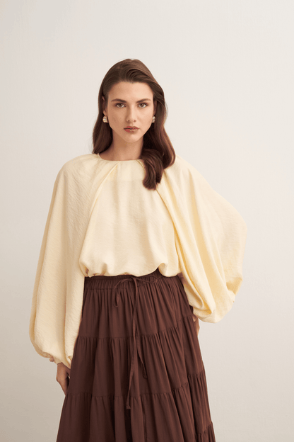 Dolares Balloon Sleeve Blouse Olive