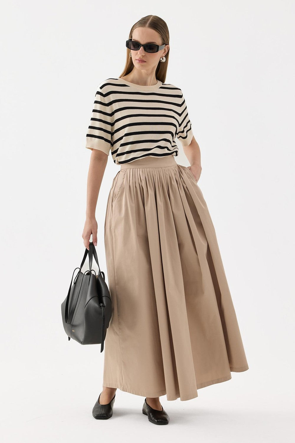 Fever Pleated Skirt Khaki