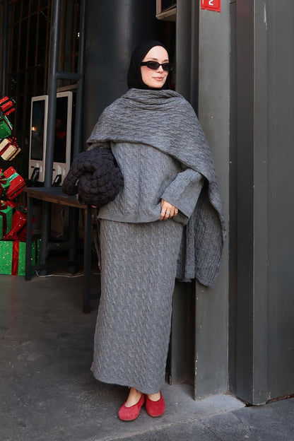 Polina Knitwear Set Dark Brown