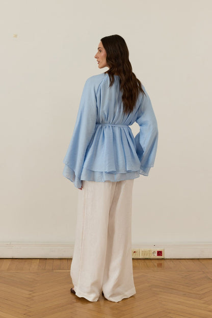 Medisa Draped Blouse White