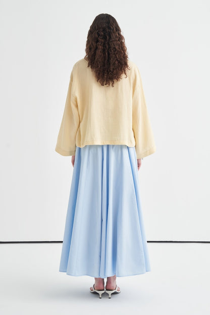 Cara Mother-of-Pearl Buttoned Muslin Jacket Butter
