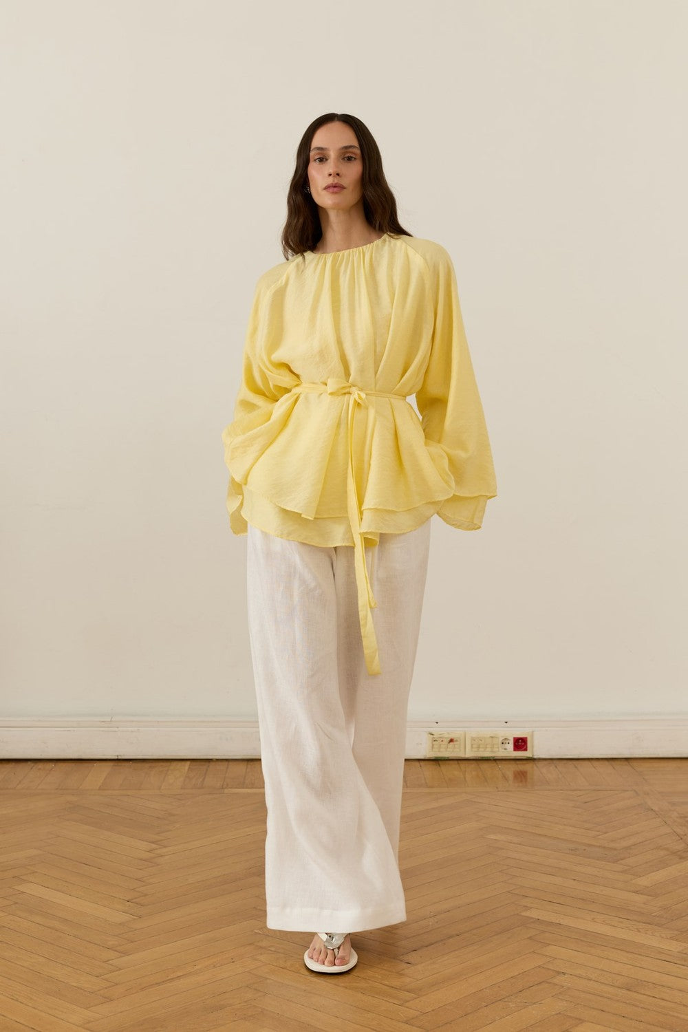 Medisa Draped Blouse White