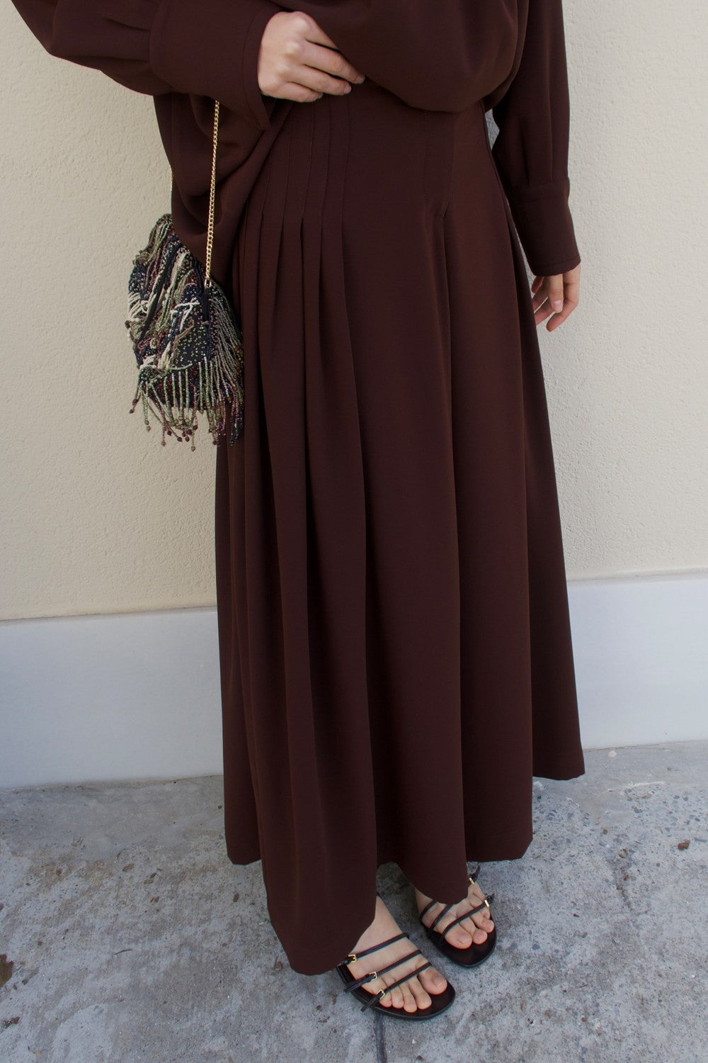 Nezha Pile Detail Pants Set Latte