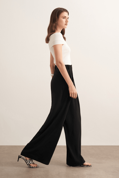 Taleen Wide Leg Palazzo Pants Dark Brown