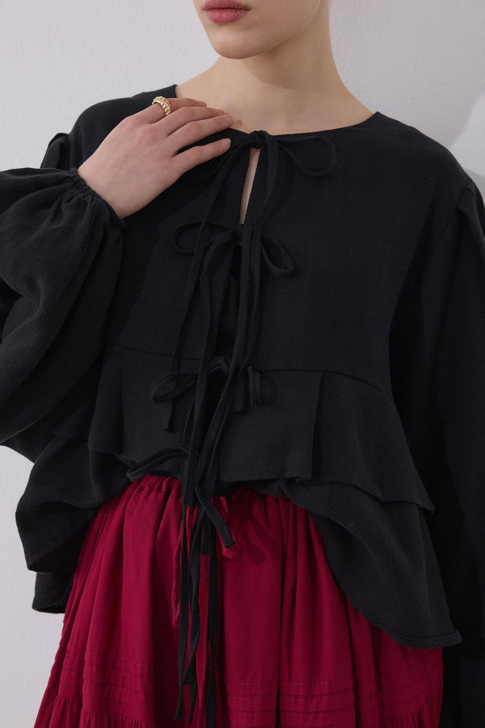 Costa Linen Blouse, Mink