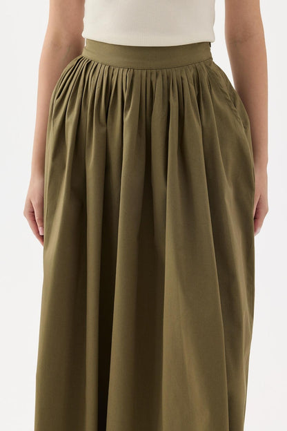 Fever Pleated Skirt Khaki
