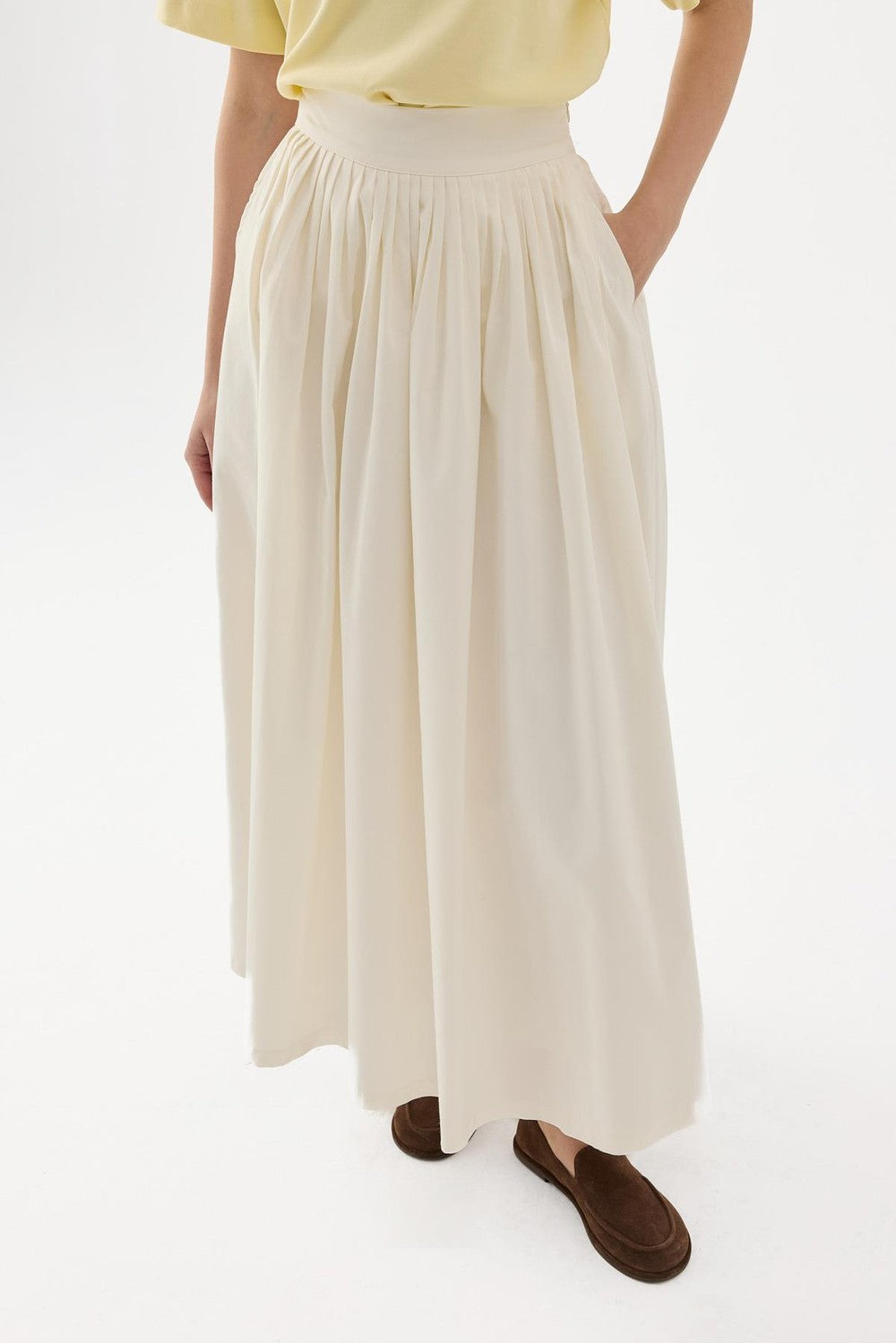 Fever Pleated Skirt Khaki