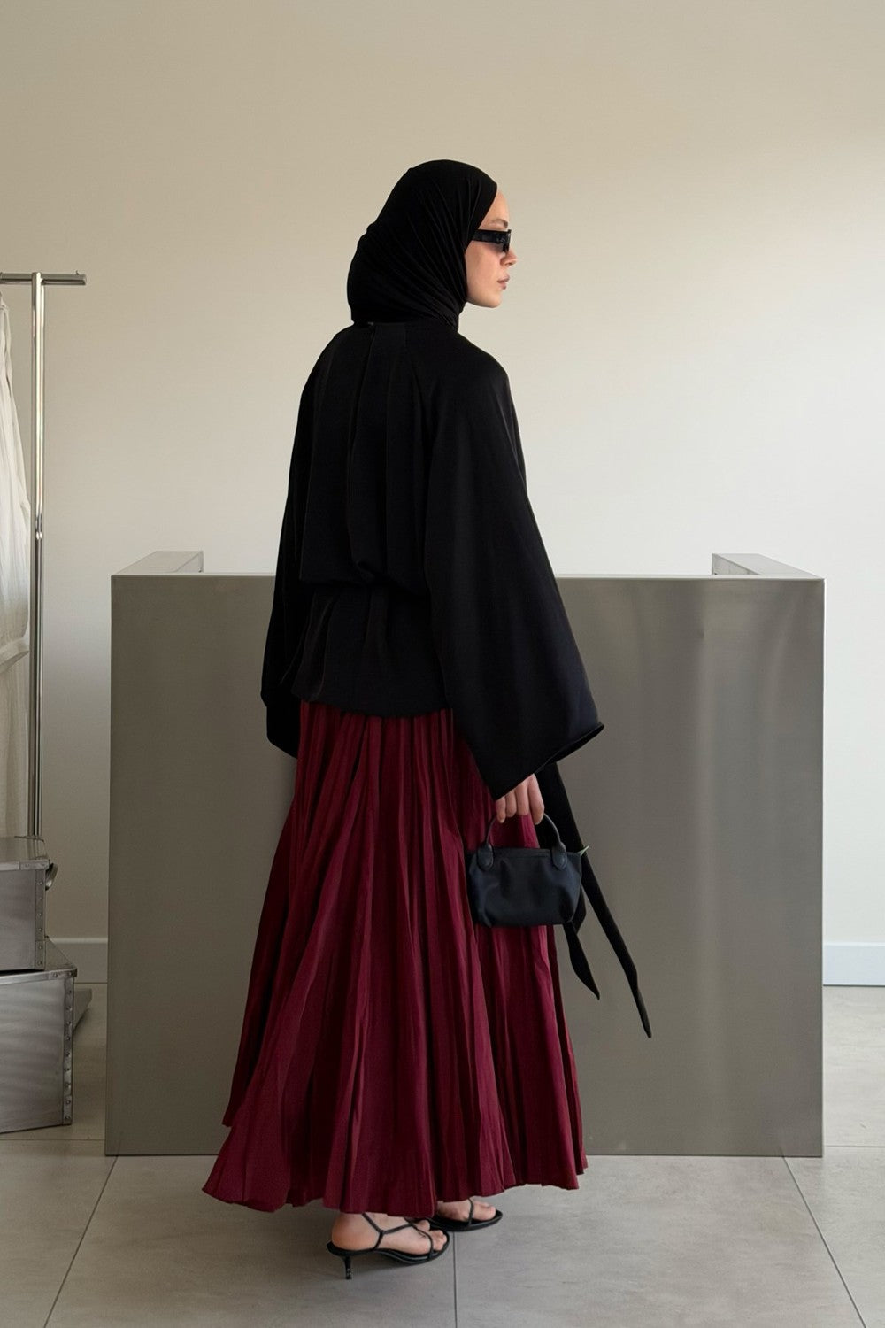 Crush Skirt Burgundy