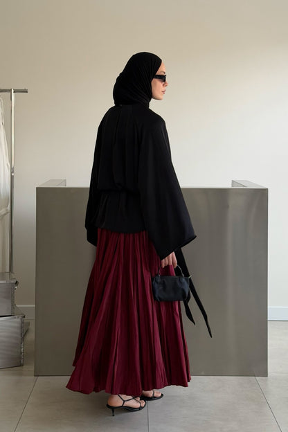 Crush Skirt Burgundy