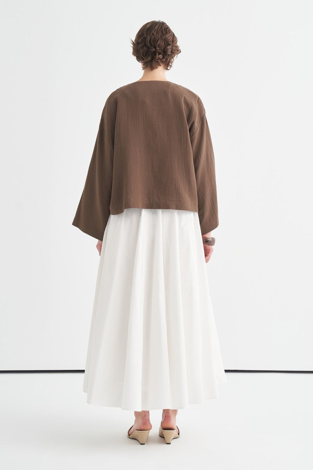 Cara Mother-of-Pearl Buttoned Muslin Jacket Butter