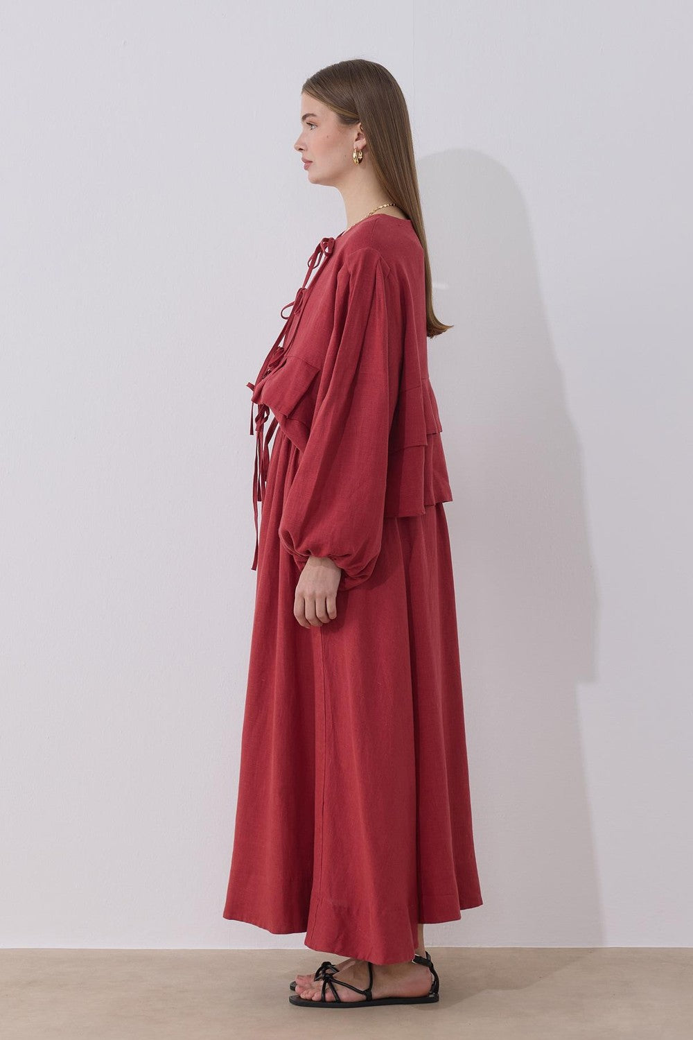 Costa Linen Blouse, Mink