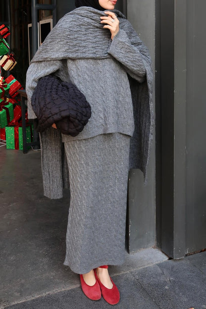 Polina Knitwear Set Dark Brown