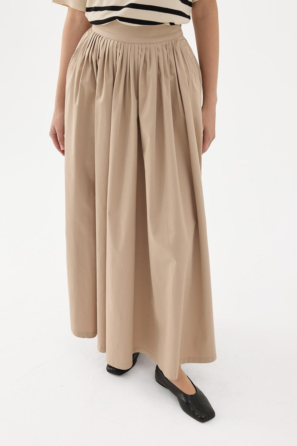Fever Pleated Skirt Khaki
