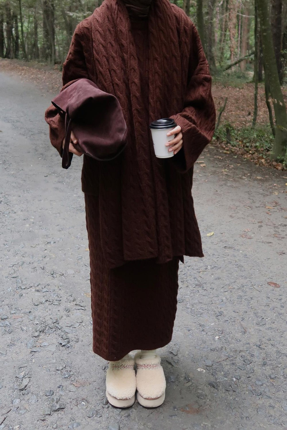 Polina Knitwear Set Dark Brown