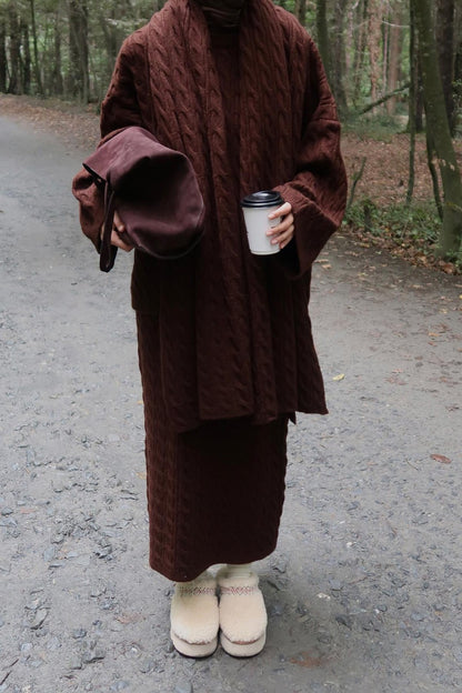 Polina Knitwear Set Dark Brown