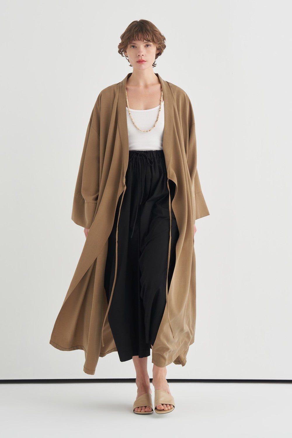 Carmen Tie-Detail Kimono, Black