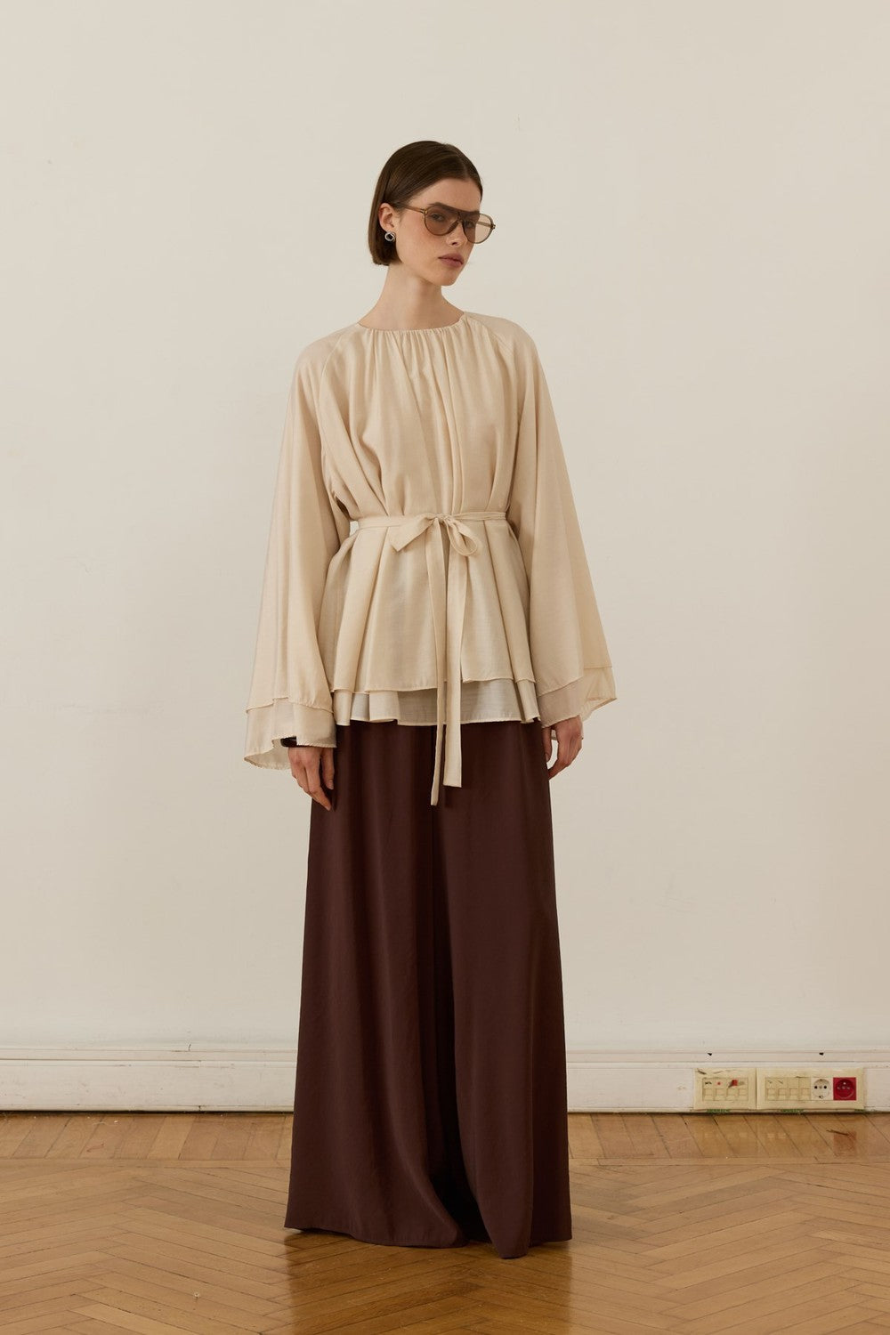 Medisa Draped Blouse White