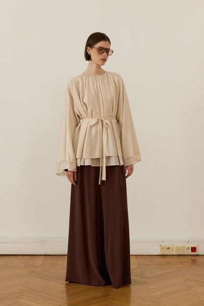 Medisa Draped Blouse White
