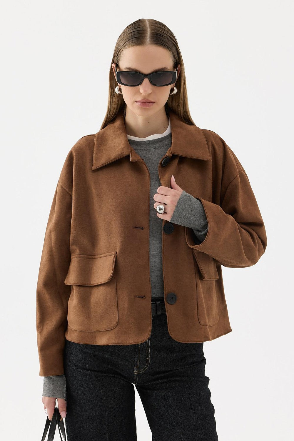 Jane Suede Jacket Camel