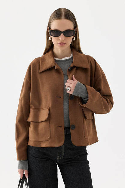 Jane Suede Jacket Camel