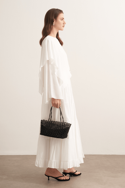 Ruth Layered Voile Long Skirt Mink