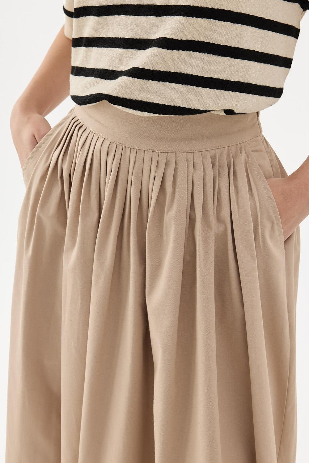 Fever Pleated Skirt Khaki