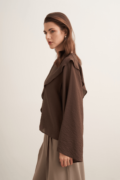 Soraya Cape Effect Blouse Butter