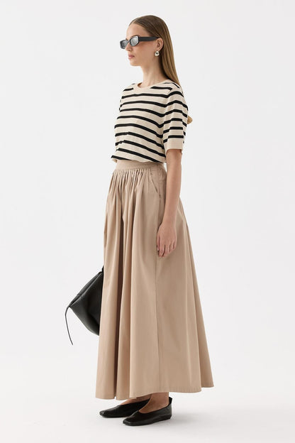 Fever Pleated Skirt Khaki