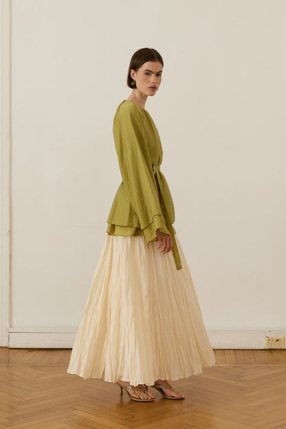 Medisa Draped Blouse White