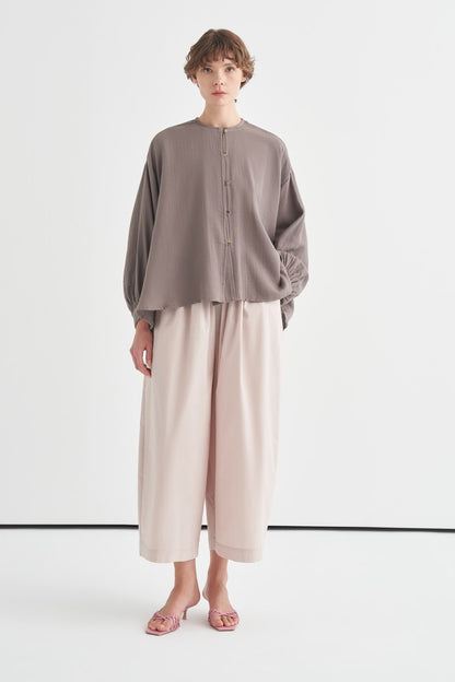 Isola Draped Muslin Shirt Dark Brown