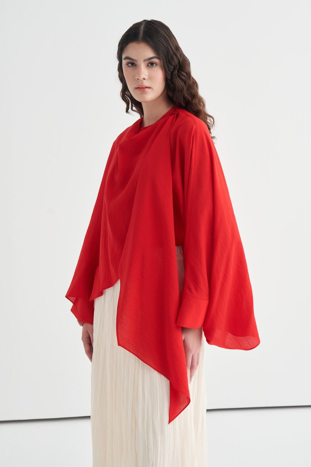 Luce Blouse with Shawl Detail, Soft Pink