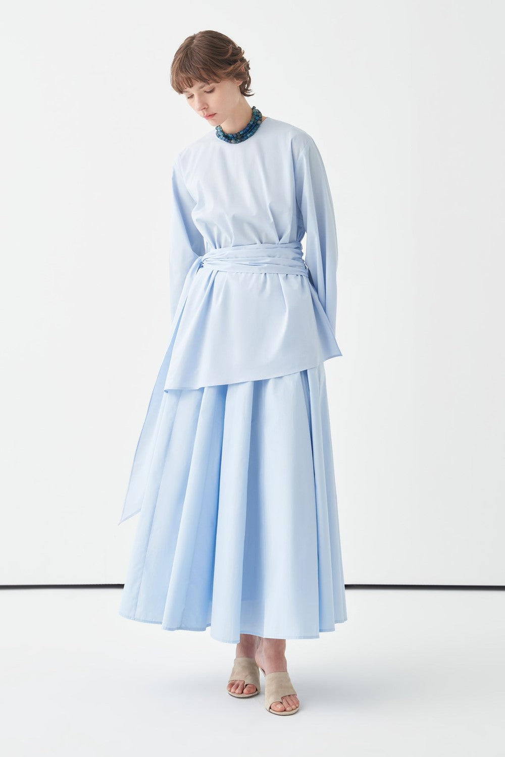 Fabia Belt Detail Poplin Blouse White