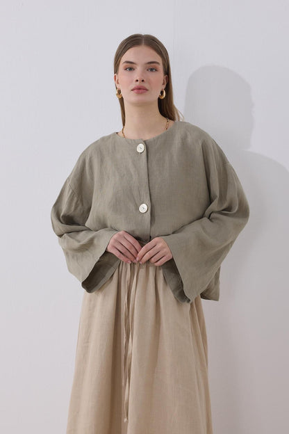 Mona Linen Jacket Beige