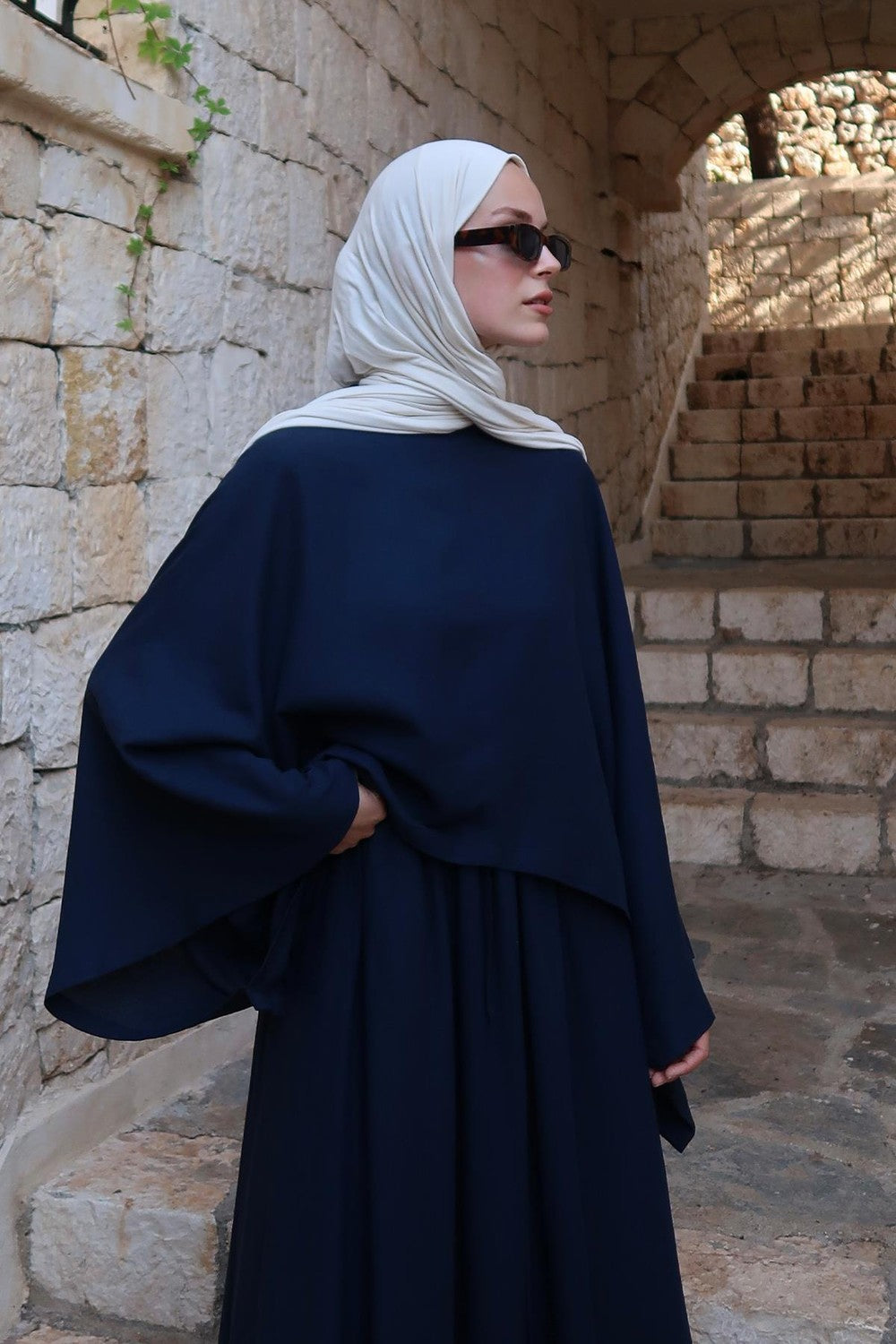 Samha Linen Blouse Navy Blue