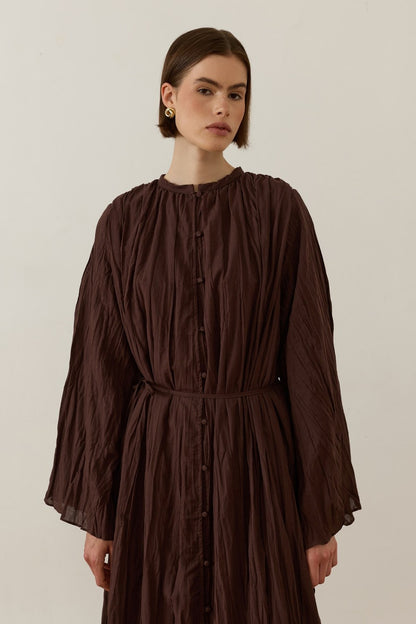 Noemi Crush Voile Dress, Plum