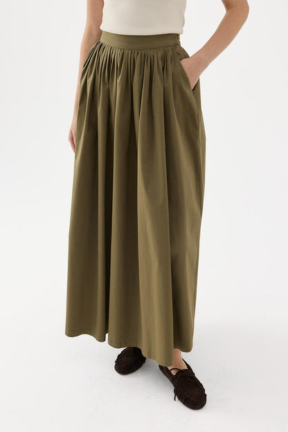 Fever Pleated Skirt Khaki