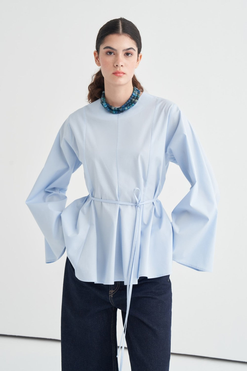Marsella Ruffled Poplin Blouse Dark Brown